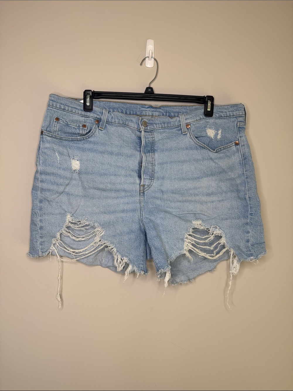 Levi's Distressed Denim Cutoff Shorts Size 20W Plus Western Beach Vacation Boho